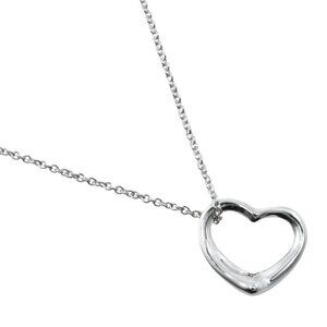 TIFFANY&Co. Open heart Necklace Elsa Peretti Silver925 heart 2.4g Women